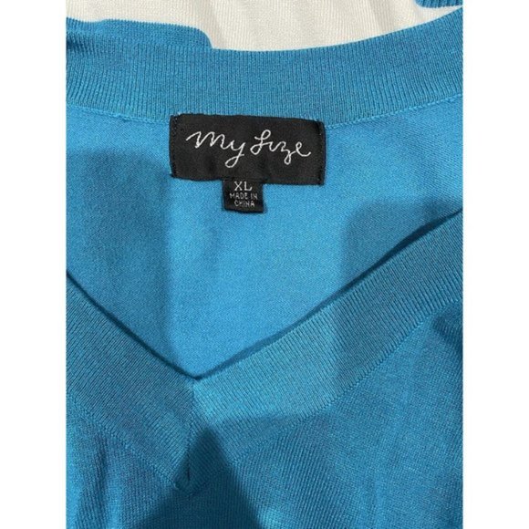 My Size Women Top Plus Size XL Striped Stretchy - Picture 6 of 7